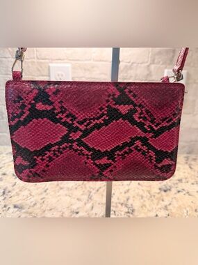 Furla EUC Pink & Black Snakeskin Shoulder Bag